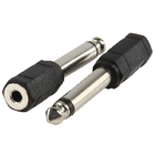 Adapter plug 6.35mm mono stekker - 3.5mm mono kontra stekker