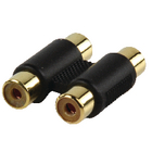 Adapter plug 2x RCA kontra stekker - 2x RCA kontra stekker met vergulde kontakten