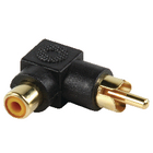 Adapter plug RCA stekker - RCA kontra stekker met vergulde kontakten in haakse uitvoering