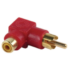 Adapter plug RCA stekker - RCA kontra stekker met vergulde kontakten in haakse uitvoering