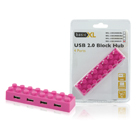 4-poorts USB 2.0 blok hub roze