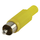 RCA plug met knikbescherming geel