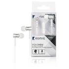 In-ear headset platte kabel witte luidsprekers 10 mm
