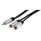 Audio kabel 3.5mm stereo - 2x RCA mannelijk connector 10,0 m