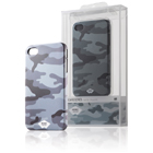 Rubberachtig telefoonhoesje voor iPhone 4s/4 camouflage grijs
