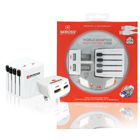 World Travel Adapter, 2-pole, with UK USB charger 2.1A