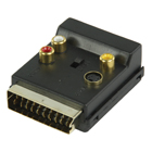 Schakelbare SCART AV adapter SCART mannelijk - SCART vrouwelijk + 3x RCA vrouwelijk + S-Video vrouwelijk zwart