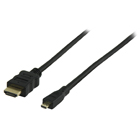 High Speed HDMI kabel met ethernet HDMI connector - HDMI micro-connector 3,00 m zwart