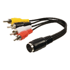 DIN audio adapterkabel 4x RCA mannelijk - 5-pin DIN vrouwelijk 0,20 m zwart
