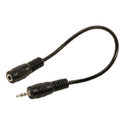Jack stereo audio adapterkabel 2,5 mm mannelijk - 2,5 mm vrouwelijk 0,20 m zwart
