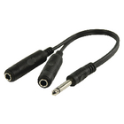 6.35 mm to 2x 6.35 mm mono splitter cable 0.2 m