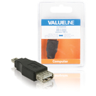 USB 2.0 adapter USB Mini 5-pins mannelijk - USB A vrouwelijk zwart