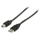 USB 2.0 USB A male - USB B male kabel 5,00 m zwart