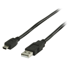 USB 2.0 USB A male - USB mini 5-pin male kabel 2,00 m zwart