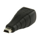USB 2.0 USB Mini 5-pin mannelijk - USB B vrouwelijk adapter zwart