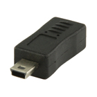 USB 2.0 USB Mini 5-pin mannelijk - USB Micro B vrouwelijk adapter zwart
