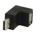 USB 2.0 USB A mannelijk - USB A vrouwelijk 90° gehoekte adapter zwart