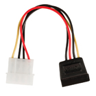 Interne stroom adapterkabel SATA 15-pins vrouwelijk - Molex mannelijk 0,15 m veelkleurig