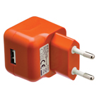 USB-lader USB A female - AC-huisaansluiting oranje