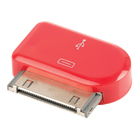 30-pins dock-adapter 30-pins dock mannelijk - USB Micro B vrouwelijk rood