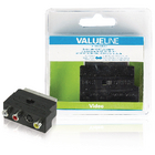 Schakelbare SCART AV adapter SCART mannelijk - 3x RCA vrouwelijk + S-Video vrouwelijk zwart
