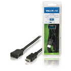Verlengkabel voor de High Speed HDMI-kabel met ethernet HDMI-connector - HDMI-input 1,00 m zwart