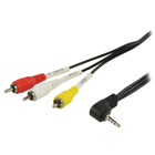 Jack AV 3,5 mm kabel Jack AV 3,5 mm mannelijk - 3x RCA mannelijk 2,00 m zwart