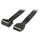 Platte SCART kabel SCART mannelijk - SCART mannelijk 90 gehoekt 2,00 m zwart