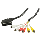 SCART - RCA kabel SCART mannelijk - 6x RCA mannelijk 2,00 m zwart