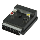 Schakelbare SCART AV-adapter SCART mannelijk - SCART vrouwelijk + 3x RCA vrouwelijk + S-Video vrouwelijk zwart