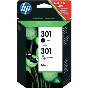 HP 301 Zwart en Kleur (2 Pack) (Origineel)
